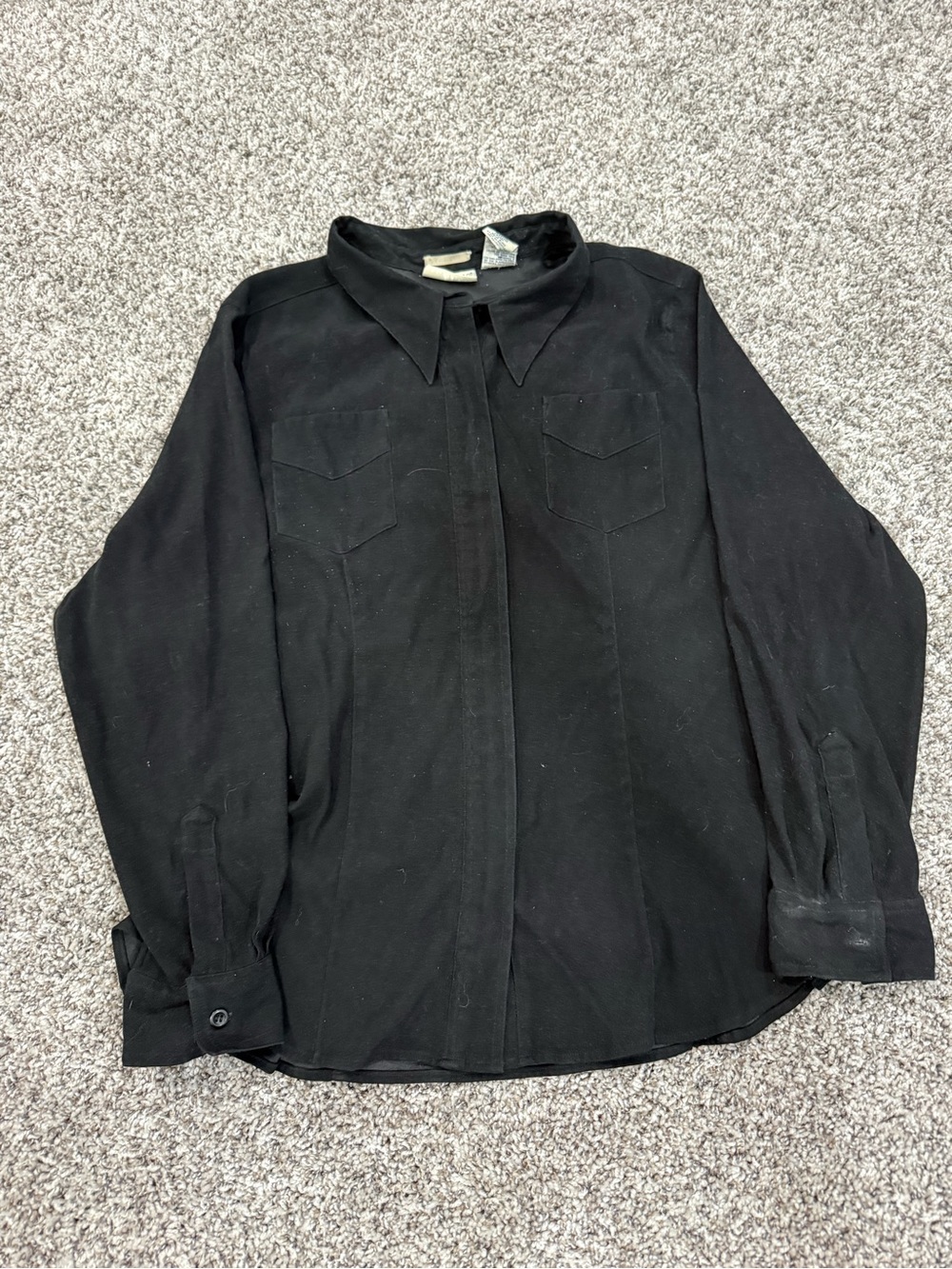 White Stag Black Lightweight Button-Front Shirt Jacket
